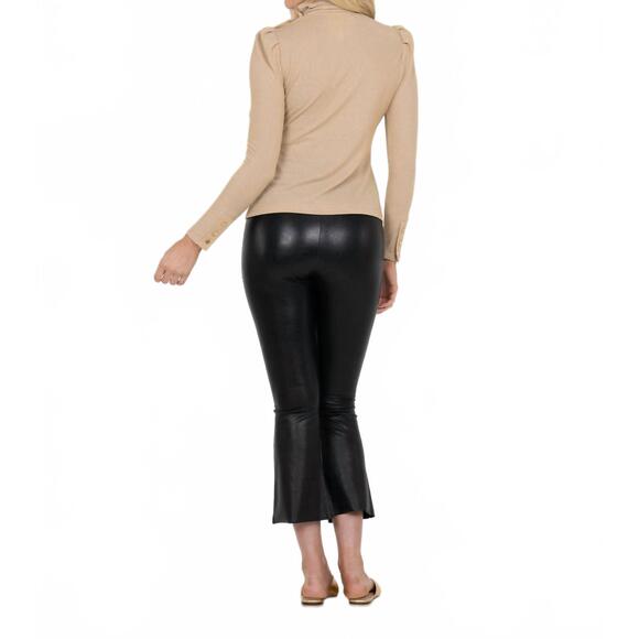 NEW EMILY MCCARTHY tessa turtleneck top in metallic gold knit